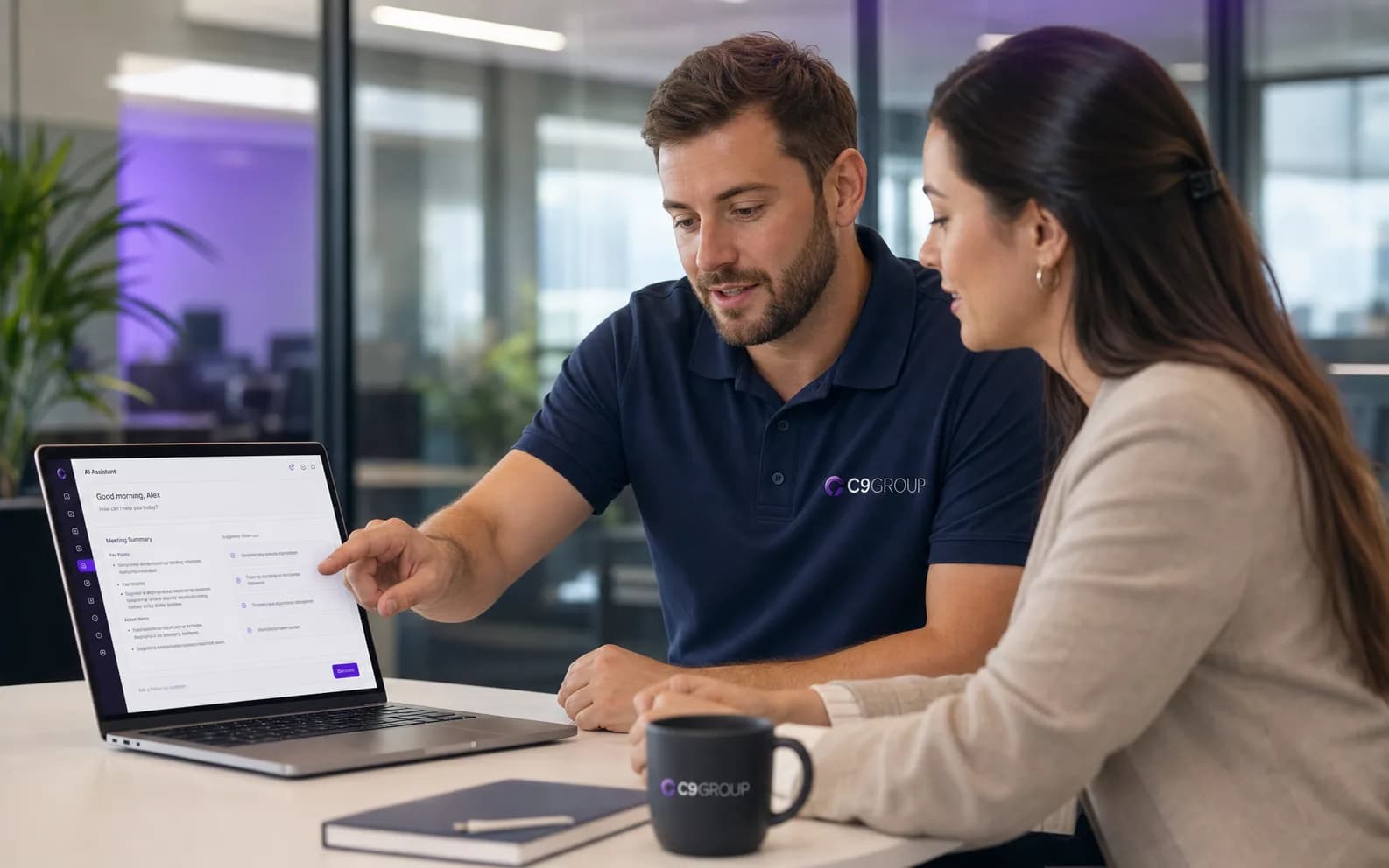 Australian business team reviewing AI assisted workflow