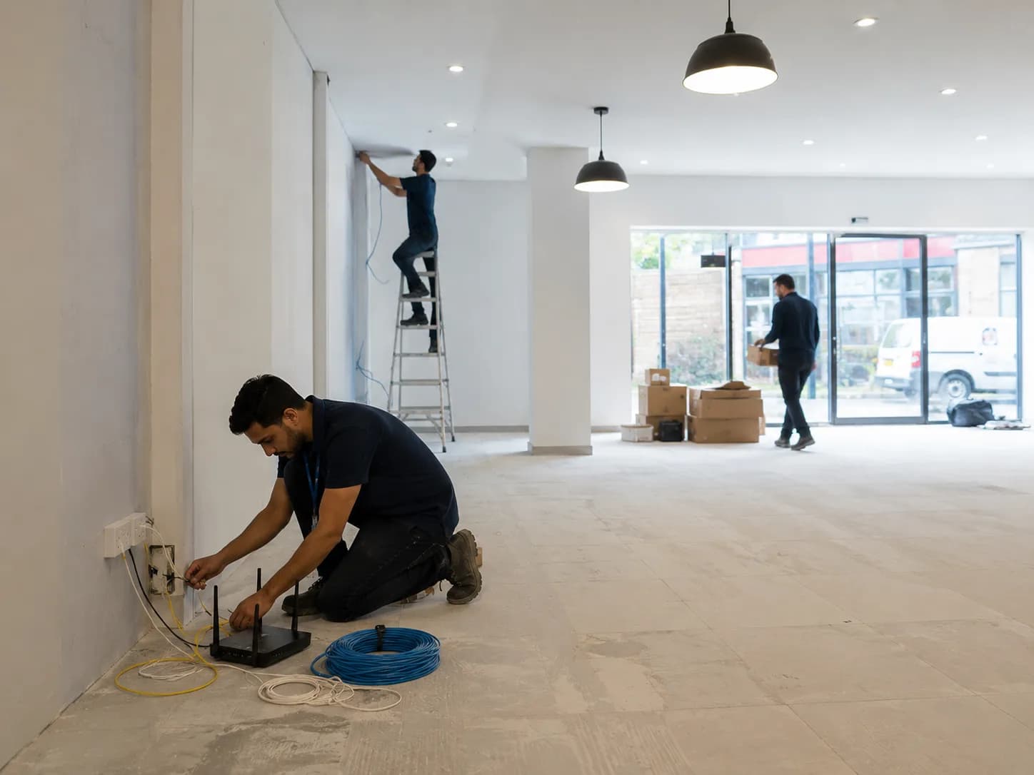Business internet and fibre equipment for a new Greenfield site