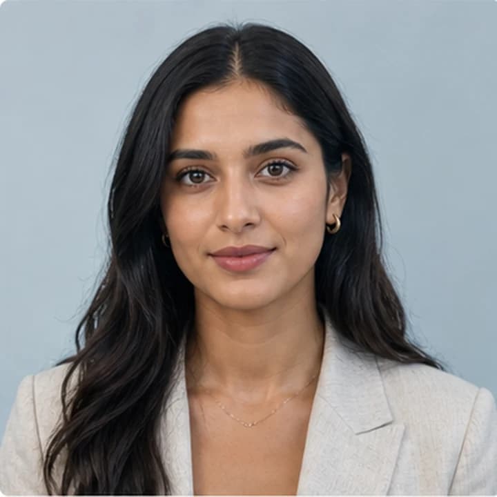 Remote professional candidate profile portrait