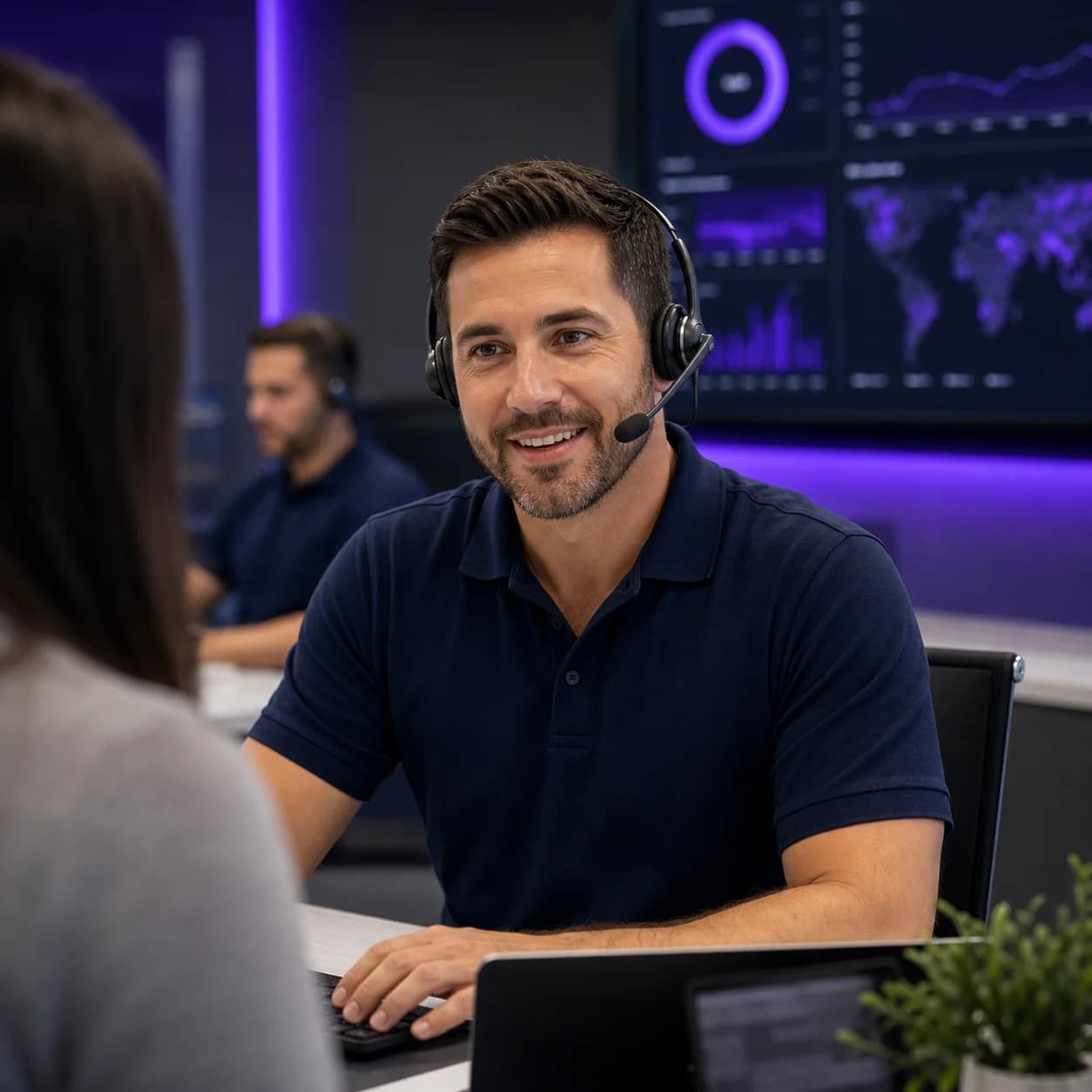 C9 Australian support specialist assisting a business customer