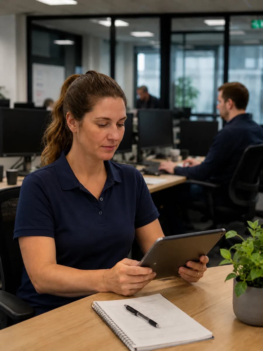 Business team using cloud applications over a managed fibre connection