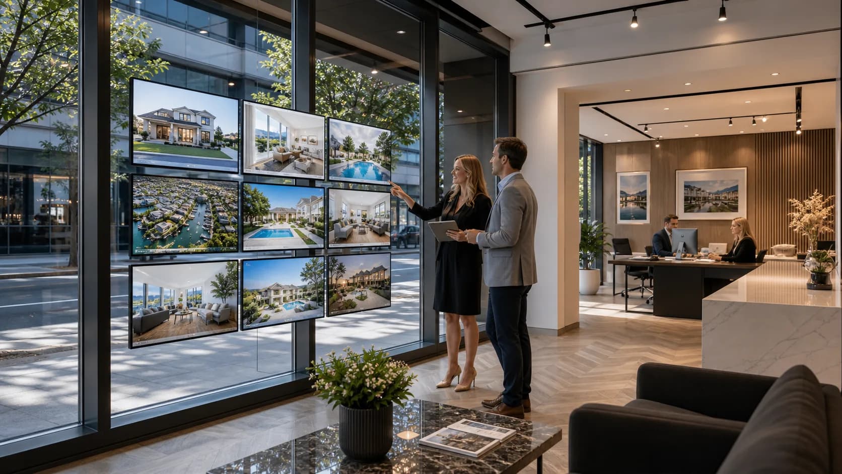 Real estate showroom display network planned for managed customer communication