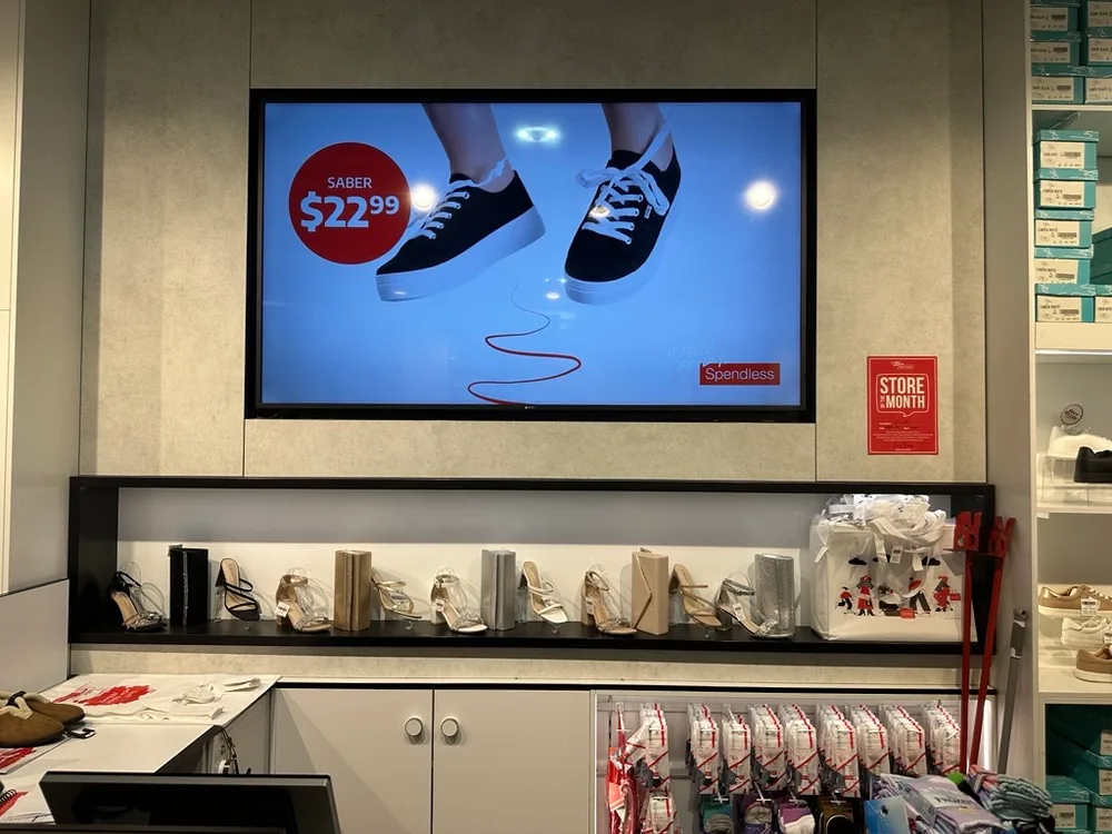 Spendless Shoes Lumina CMS commercial display rollout